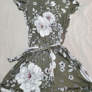 Floral Olive Shorts Romper